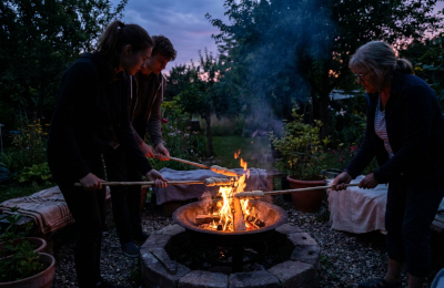 Chimney cake on fire